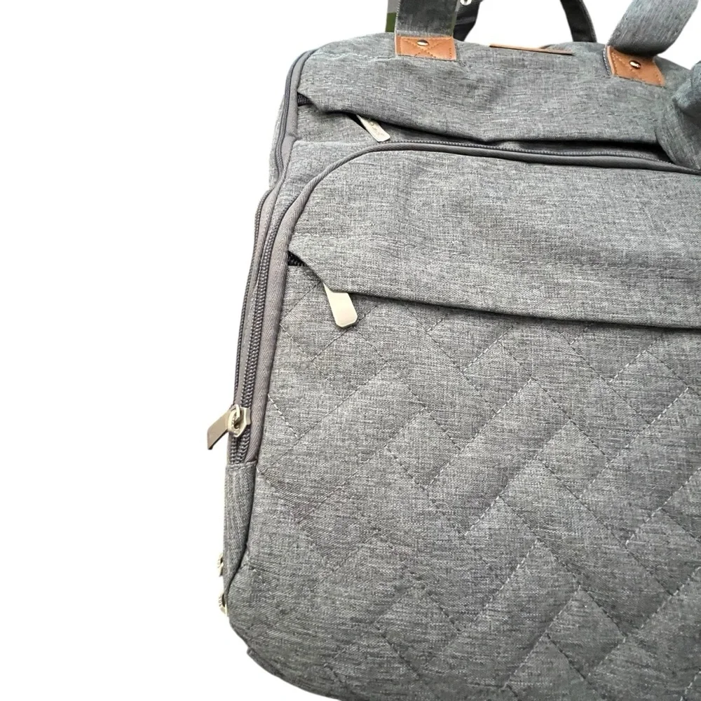 Keababies Gray Quilted ROVE Diaper Backpack‎ Baby Bag NEW 18 Pockets Change Mat